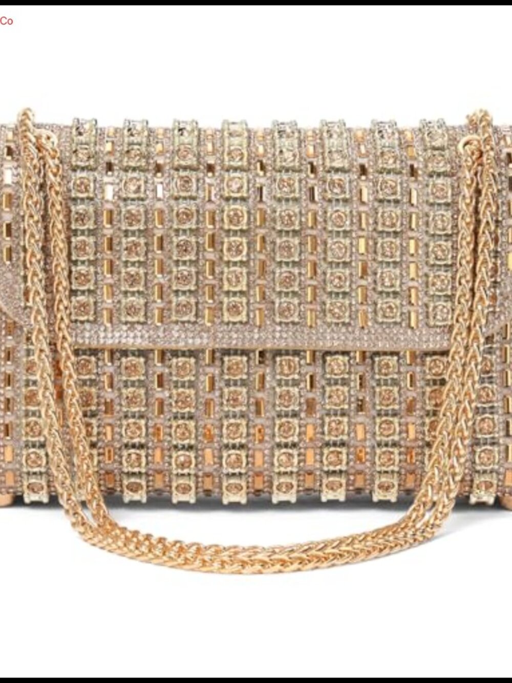 Rhinestone Evening Clutch Bag Metal Chain Crossbody Wedding Purse